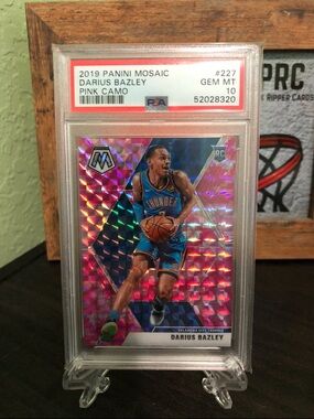 2019-20 Darius Bazley rookie Panini Mosaic Pink Camo PSA 10 Gem Mint  Thunder Rc